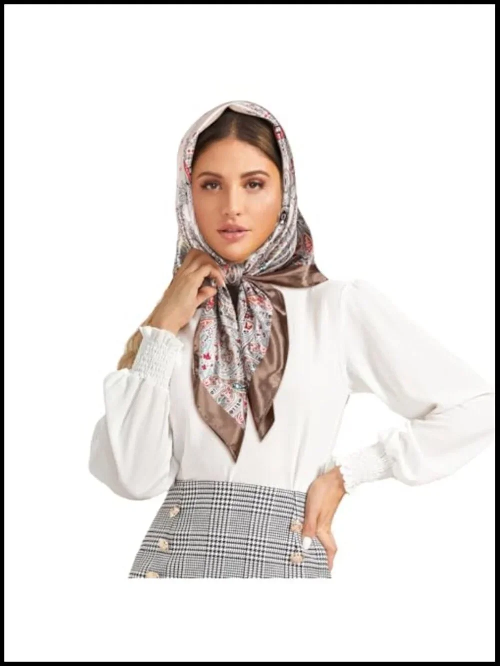 35 Inch Square Scarf Silk Satin Head Wrap for Sleeping